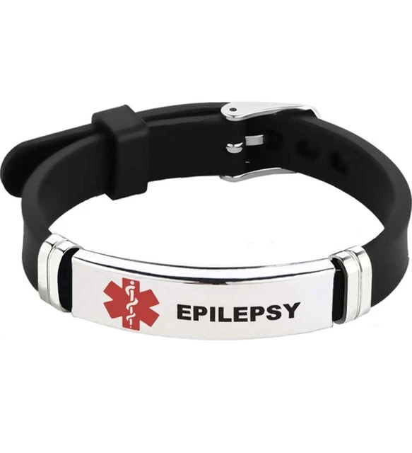 TGLS Red Medical Alert ID Bracelet for Women & Men Epilepsy
