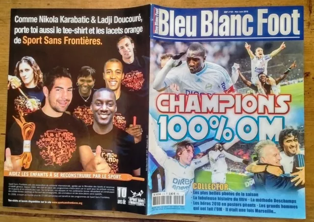 Football Bleu Blanc Foot Collector Om Champion De France 2010 Avec Poster Geant