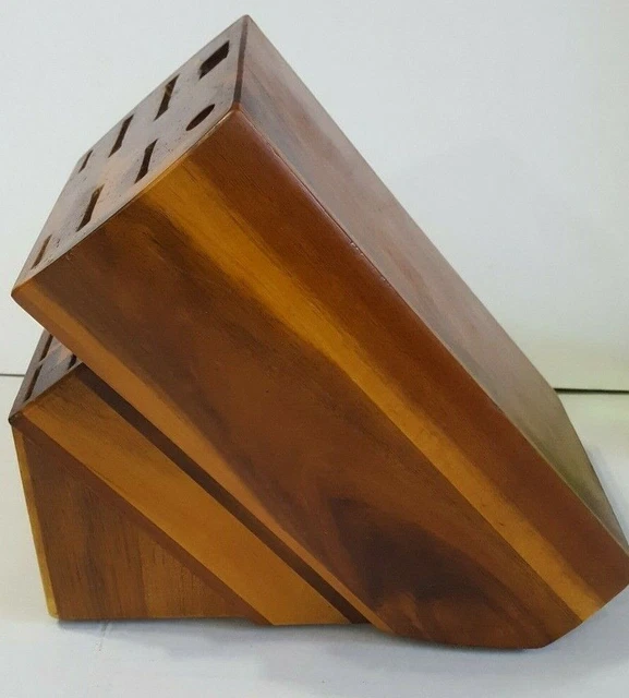 Bloque de almacenamiento cuchillo de madera de acacia Paula Deen 16 ranuras
