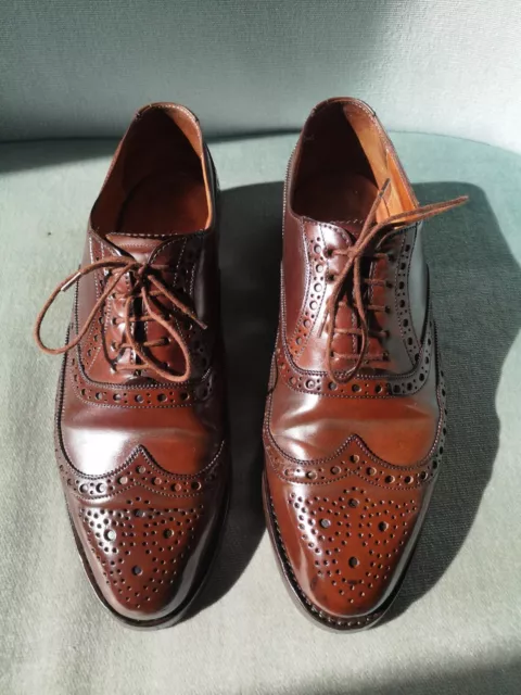 Ludwig Reiter Fullbrogues Shell Cordovan Oxblood Pferdeleder Gr. 43 rotbraun