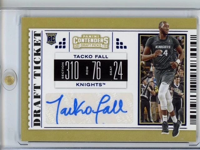 Tacko Fall 2019-20 Panini Contenders Draft Picks (Rookie/Auto) Draft Blue Foil