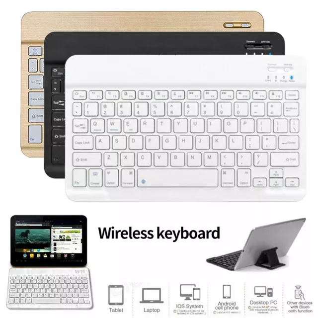 Wireless Bluetooth Keyboard For 10"-10.1 Inch Samsung iPad Lenovo Laser Tablets