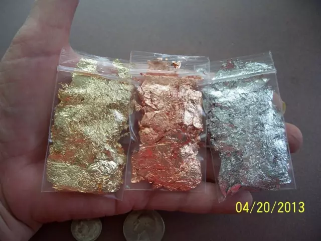 ORGONE MAKING SUPPLIES - Gold Leaf - Silver Leaf - Copper Leaf