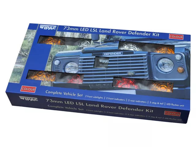 Land Rover Defender kit aggiornamento luce LED colore anteriore e posteriore Wipac 73 mm DA1192