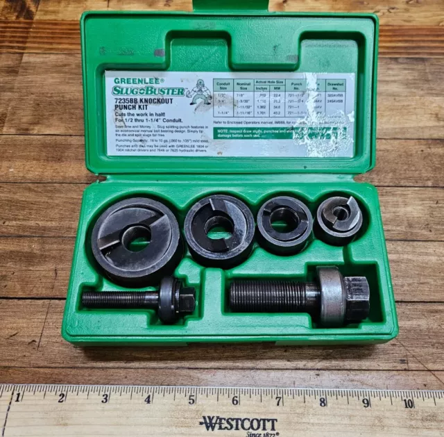 Greenlee 7235BB Slug Buster Knockout Punch Set 1/2" - 1-1/4" PRISTINE ☆USA