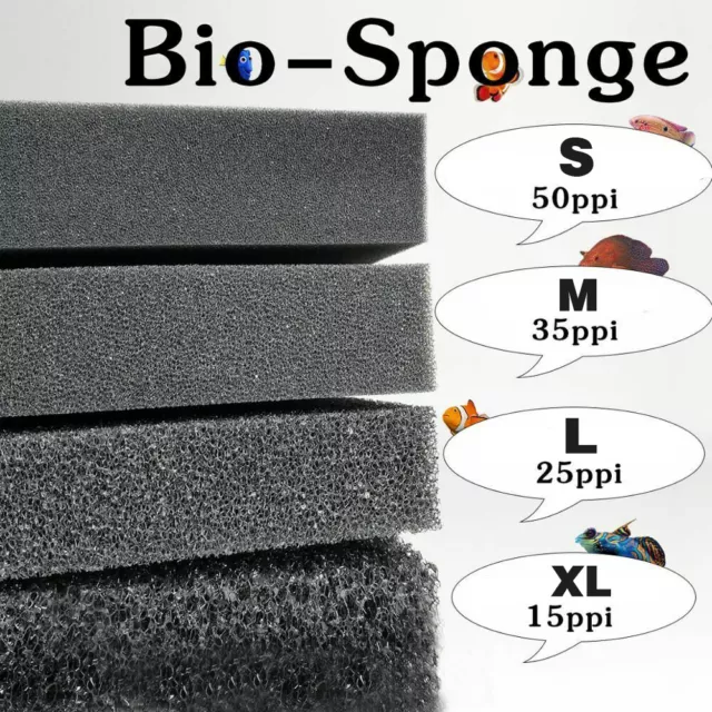 Bio Sponge Filter Media Pads Cut-to-fit Foam for Aquarium Fish Tanks Koi Ponds