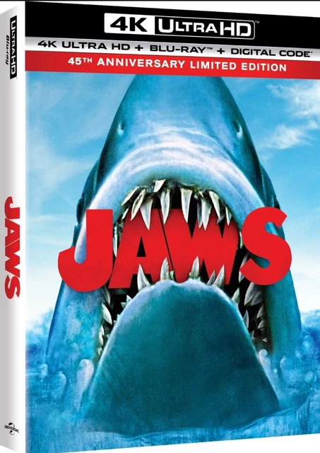 Jaws 4k Uhd Blu Ray 45th Anniversary Lenticular Cover Limited Edition £ 