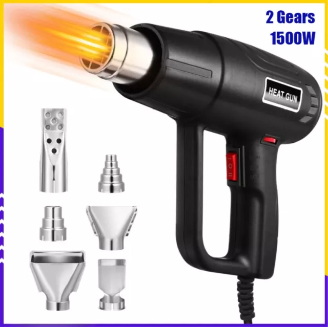 1500W Cordless Heat Gun Power Hot Air Gun Max 600°C Heating Air Gun Set AUS