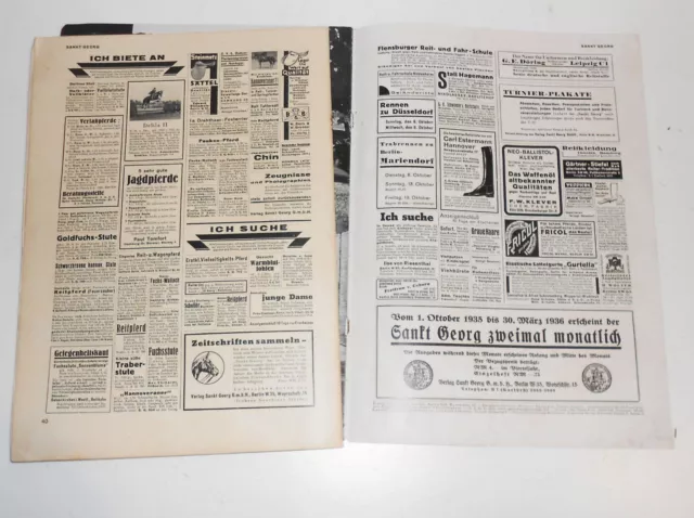 Deutsche Sankt Georg Sportzeitung Nr. 19 / 1935 Pferde Pferdesport Pferdezucht ! 3