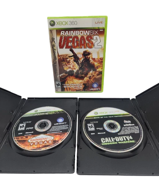 Microsoft Xbox 360 Game Bundle Rainbow Six Siege Vegas 1 & 2 COD 4 MW Tested