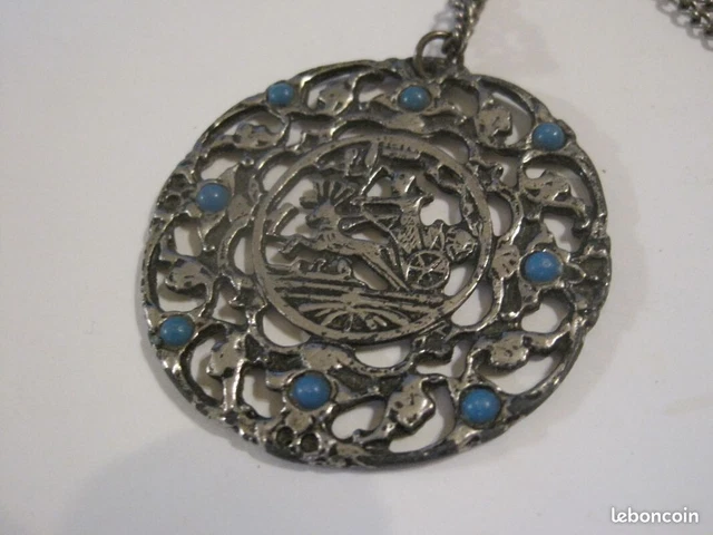 Pendentif Ankh égyptien En Argent Massif Avec Grenat - Chaîne Incluse - Neuf