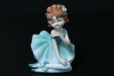 LEFTON Ballerina Blue Dress Little Girl Dancer Vintage Antique Japan KW4760