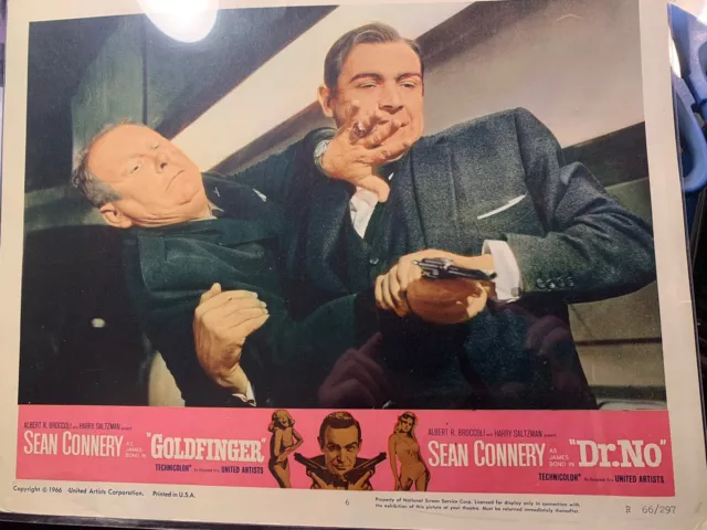 Rare Sean Connery As James Bond 007 Goldfinger Dr.no Original Lobby Card 1966