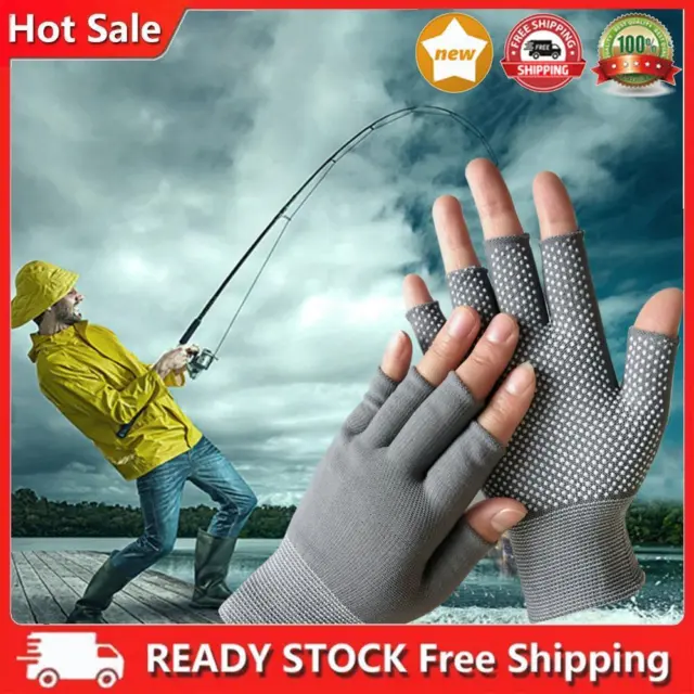 Fingerless Outdoor Bicycle Anti-skid Half Finger Fishing Gloves (Grey)