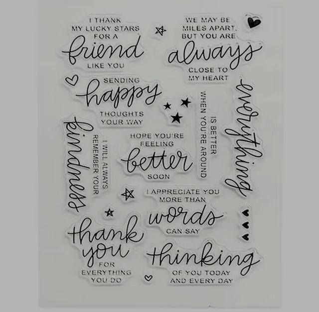 Friend Get Well Sentiment Gummi Silikon durchsichtig Siegel Stempel zum Selbermachen Scrapbooking