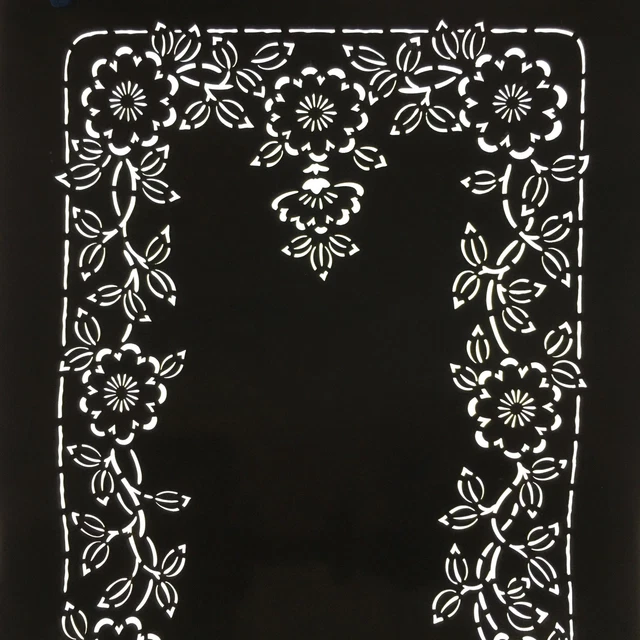 Antique Japanese Katagami Paper Kimono Stencil Katazome Flower Pattern C842