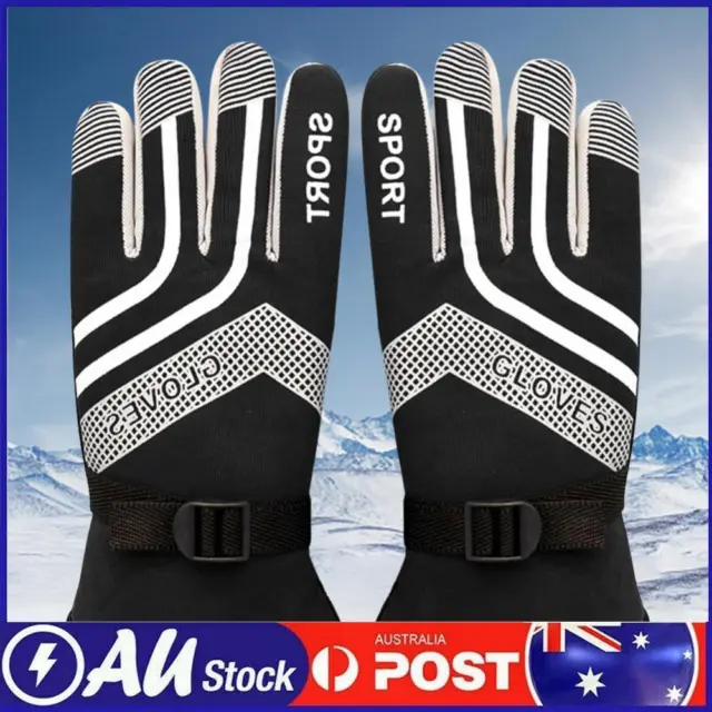Men Cycling Bike Gloves Touchscreen Thermal Windproof Winter Sport Gloves(Black)