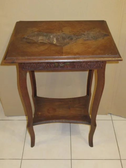 Petite table console guéridon Art Déco années 1920 avec un tiroir , à restaurer 3
