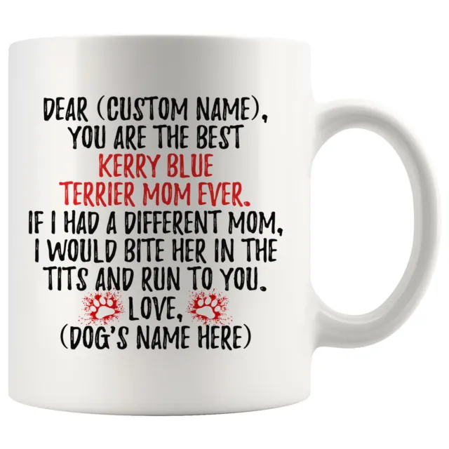 Personalized Kerry Blue Terrier Mom Coffee Mug, Kerry Blue Dog Owner Women Gifts