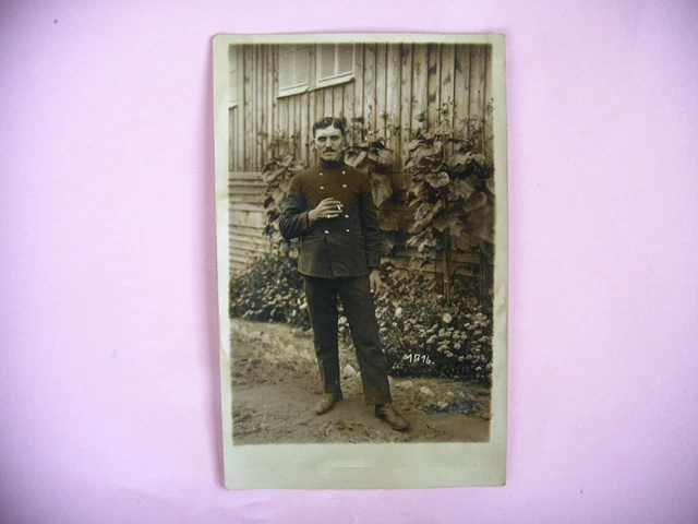 1917 CPA Military War Character Soldier Photo Card