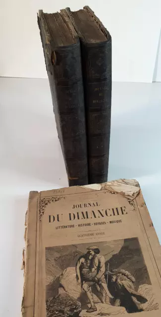 LOT de 3 Reliures : LE JOURNAL DU DIMANCHE - 1855 à 1859 3