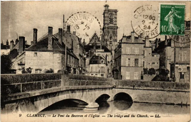CPA AK CLAMECY - Le Pont du Beauvron et l'Église - The bridge and the. (456642)