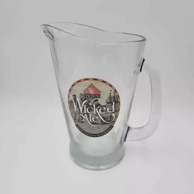 Pete's Wicked Ale Heavy Glass Beer Pitcher