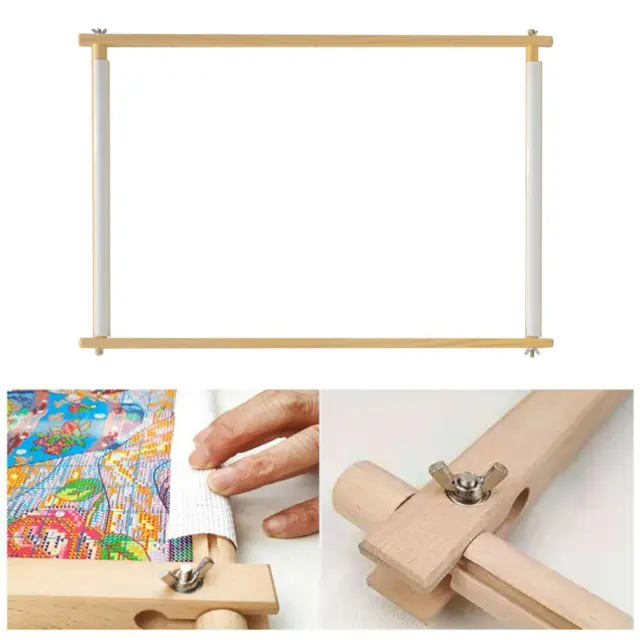 Wood Tapestry Scroll Embroidery Frame Cross Stitch DIY Crafts Sewing Tools