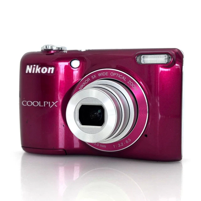 NIKON COOLPIX L26 Red Compact Digital Camera Tested Excellent Condition ...