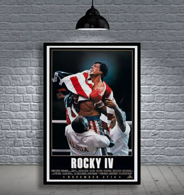 Rocky Iv 4 1985 Sylvester Stallone Framed Movie Poster Print Cinema A1 & 60X40Cm