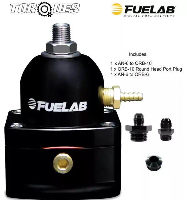 Fuelab EFi Three Port Fuel Pressure Regulator AN-6 In/Out Black - 51501-1