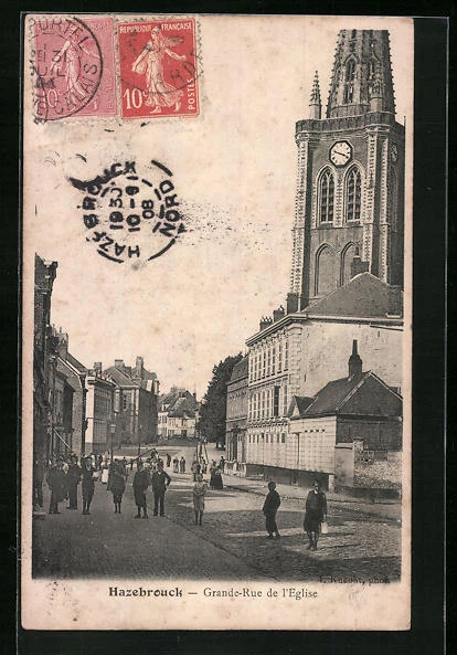 CPA Hazebrouck, Grande-Rue de l´Eglise 1908