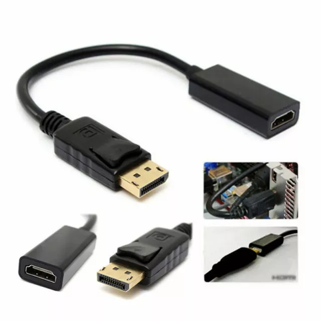 Displayport DP Male to VGA DVI HDMI Female Display Port Converter Adapter Cable 2