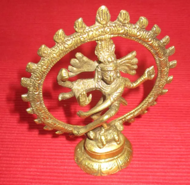 Bronzefigur, Shiva Nataraja fein Indische Gottheit 10x9x4 cm - 135 Gramm