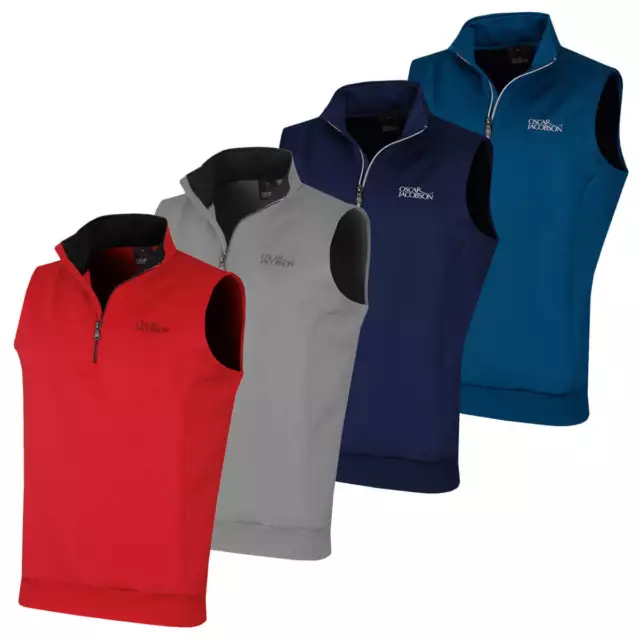 Oscar Jacobson Mens Trent Sleeveless Half Zip Stretch Golf Vest 46% OFF RRP