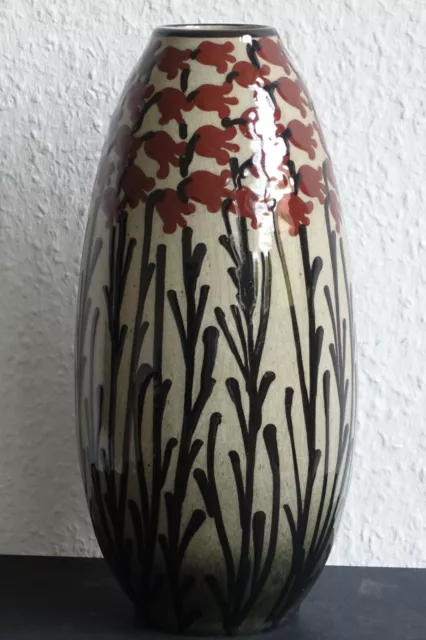 Jugendstil Vase Art Nouveau Deco A. Kusche Karlsruher Majolika Neuauflage