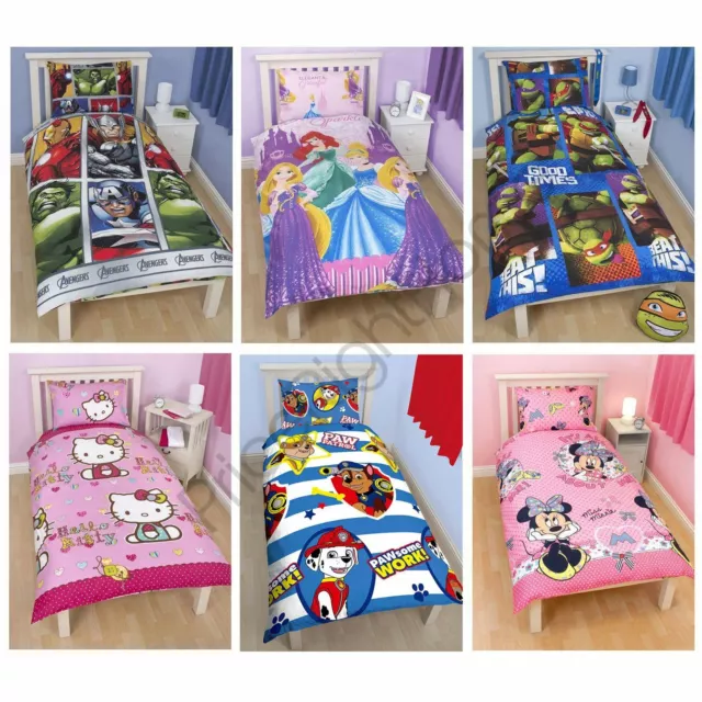 Kids Disney Character Single Duvet Cover Sets - Paw Patrol Star Wars Nemo & More