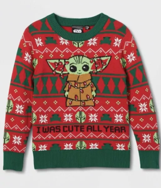 Star Wars The Mandalorian Baby Yoda The Child Christmas Sweater Kids Unisex