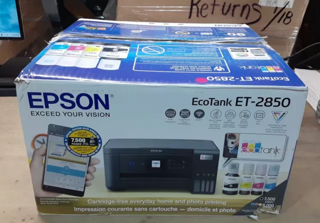 Epson EcoTank ET-2850 Wireless All-In-One Cartridge Free Printer - Black