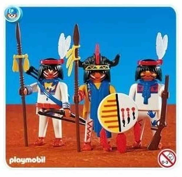 Pack De 3 Guerriers Amérindiens Playmobil 6272 - Figurines Western Complémentaires