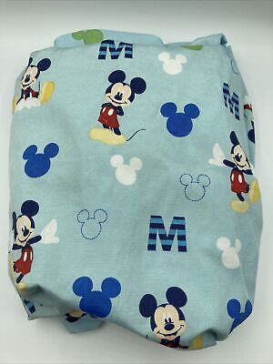 Sábana de cuna ajustada para bebé Disney Mickey Mouse - azul para niños en excelente condición