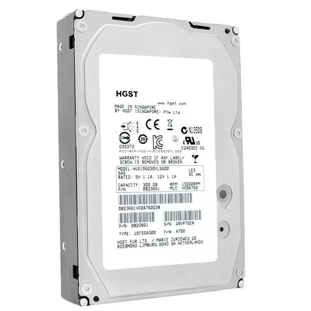 Disque Dur Hgst / Hitachi HUS156030VLS600 300GB 15000U/Min 64MB SAS-2 3.5'' Zoll 2