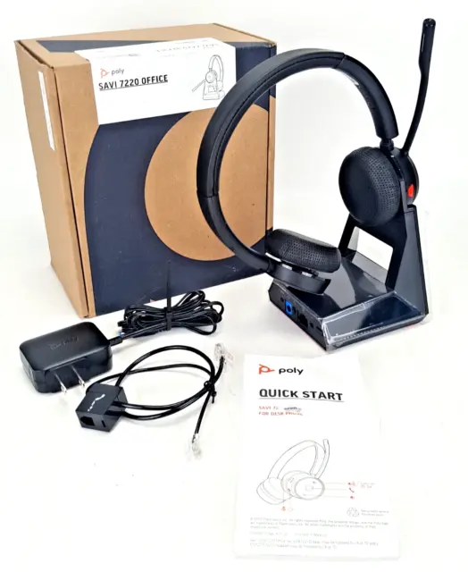 Plantronics Savi 7220 Office Stereo DECT Wireless Headset 213020-02 S7220-D NEW