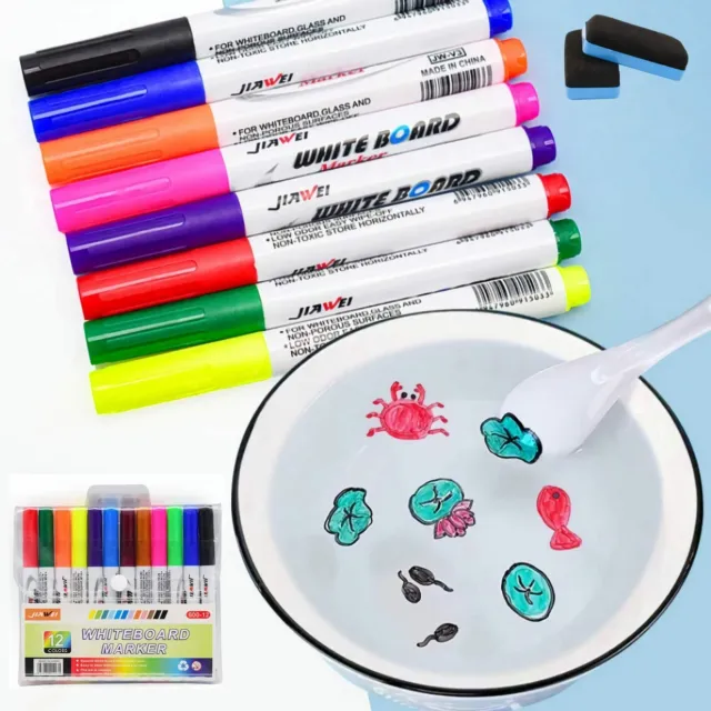 12 Colors New Doodle Floating Pens Magical Water Painting Whiteboard Pen for Kid