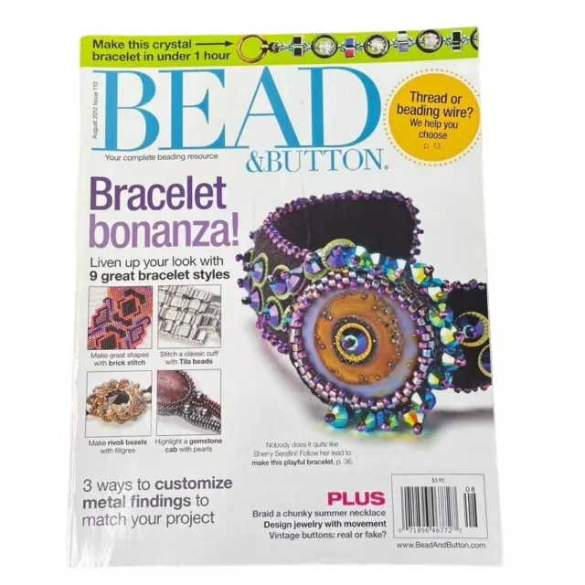 Libro de artesanía de joyería Bead & Button u agosto 2012 edición 110