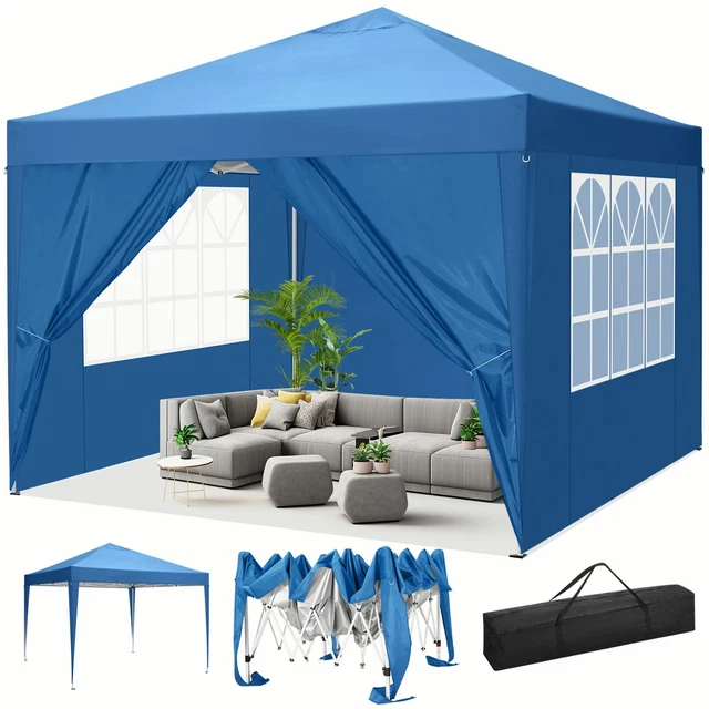 Gartenpavillon 3x3m Pavillion Pop-up Moskitonetz Doppeldach Faltpavillon Party