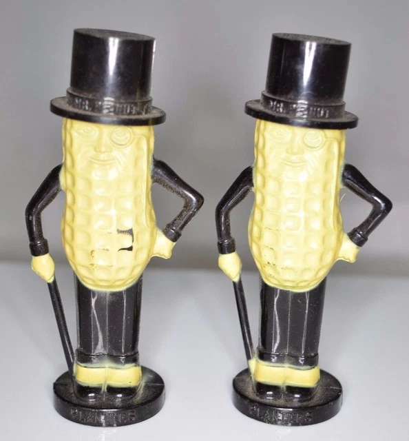 VTG Mid Century PYRO Mr. Planters Peanuts Plastic Salt Pepper Shakers