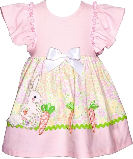 Bonnie Jean Baby or Girls Easter Dress - Pink Ruffle Bunny Choose Size
