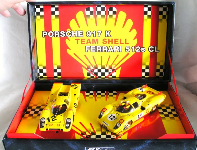 Juego De Carcasa De Equipo Fly S23 Porsche 917 K Y Ferrari 512S Cl Coche Ranura 1/32 Totalmente Nuevo