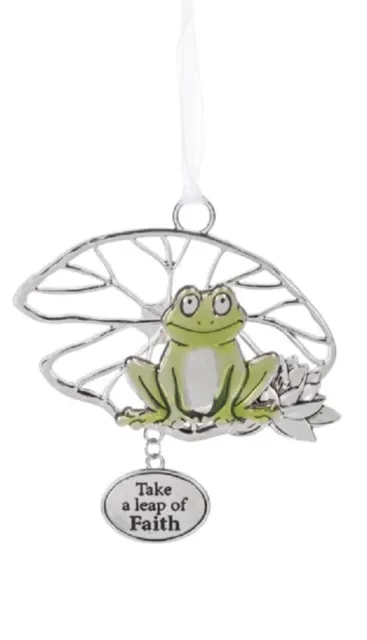 Ganz FROG on a Lilypad Ornament/Car Charm "Take a Leap of Faith"